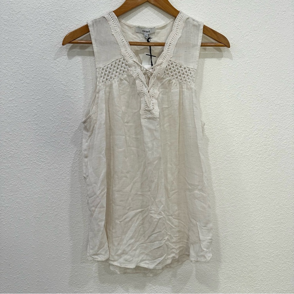 NWT RO&DE Lace up tank top SzL
